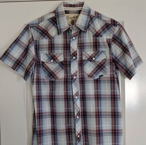 Plaid short-sleeve Tommy woven shirt